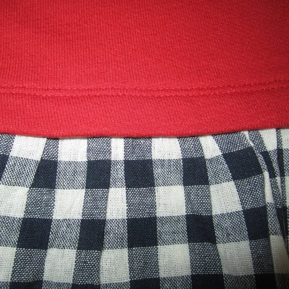 VINEYARD VINES Red Sweatshirt Style Top Plaid Hem - Picture 4 of 5